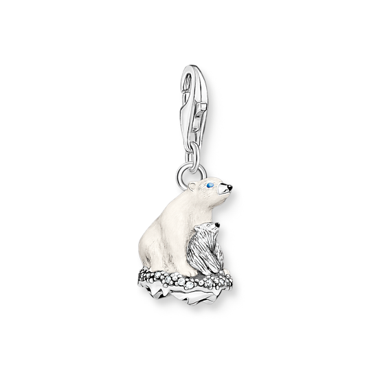 Charm-hängsmycke isbjörnar silver