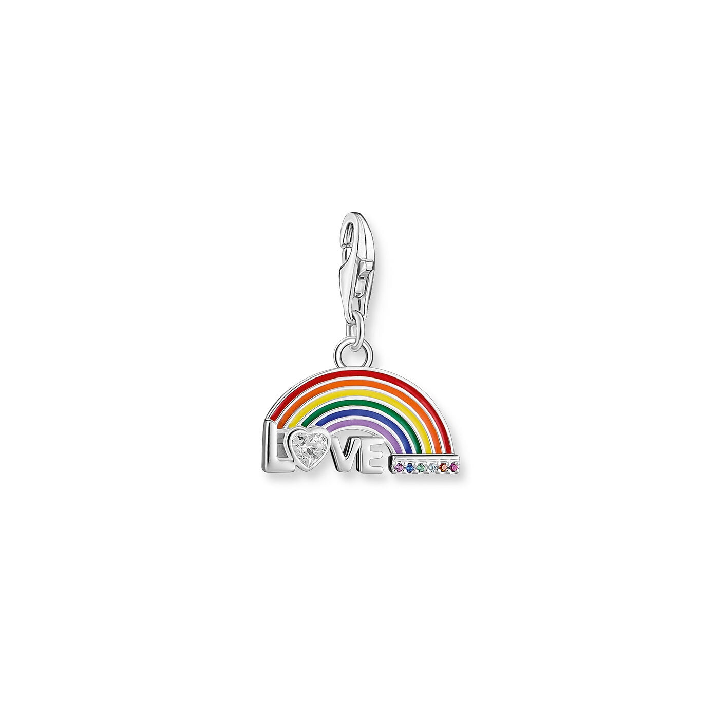 Charm-hängsmycke regnbåge silver