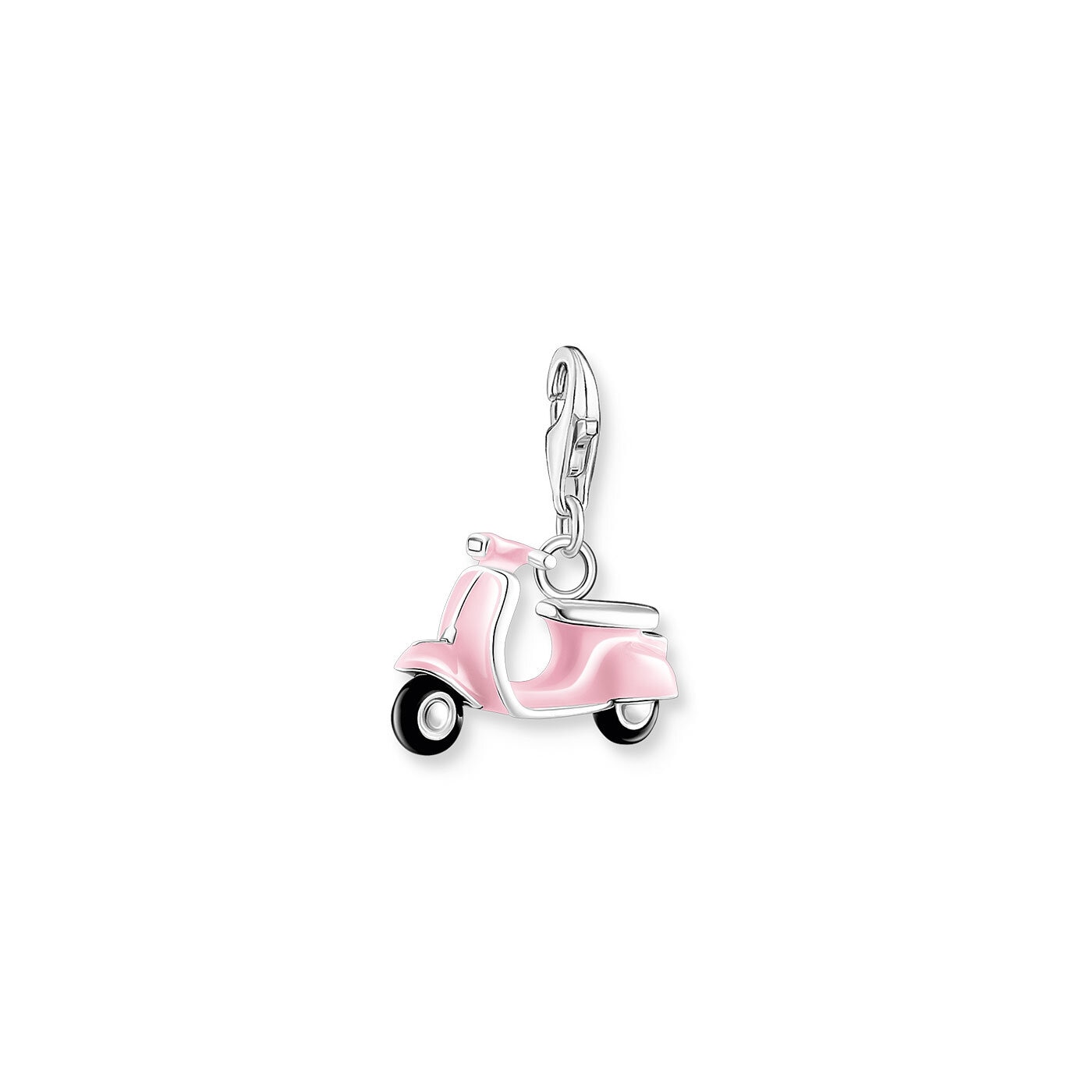 Charm-hängsmycke rosa skoter silver
