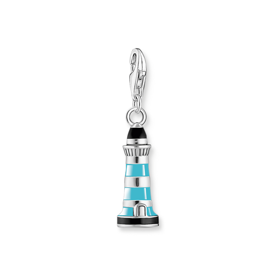 Charm-hängsmycke turkos fyr silver