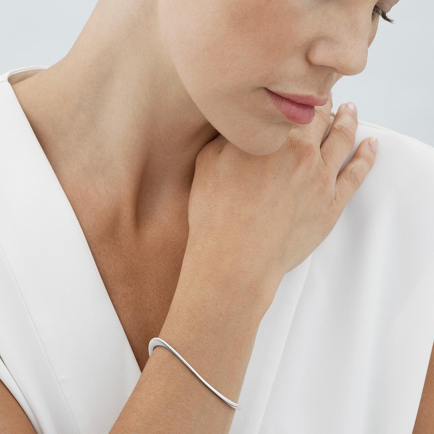OFFSPRING SLIM OPEN BANGLE 433D SILVER S