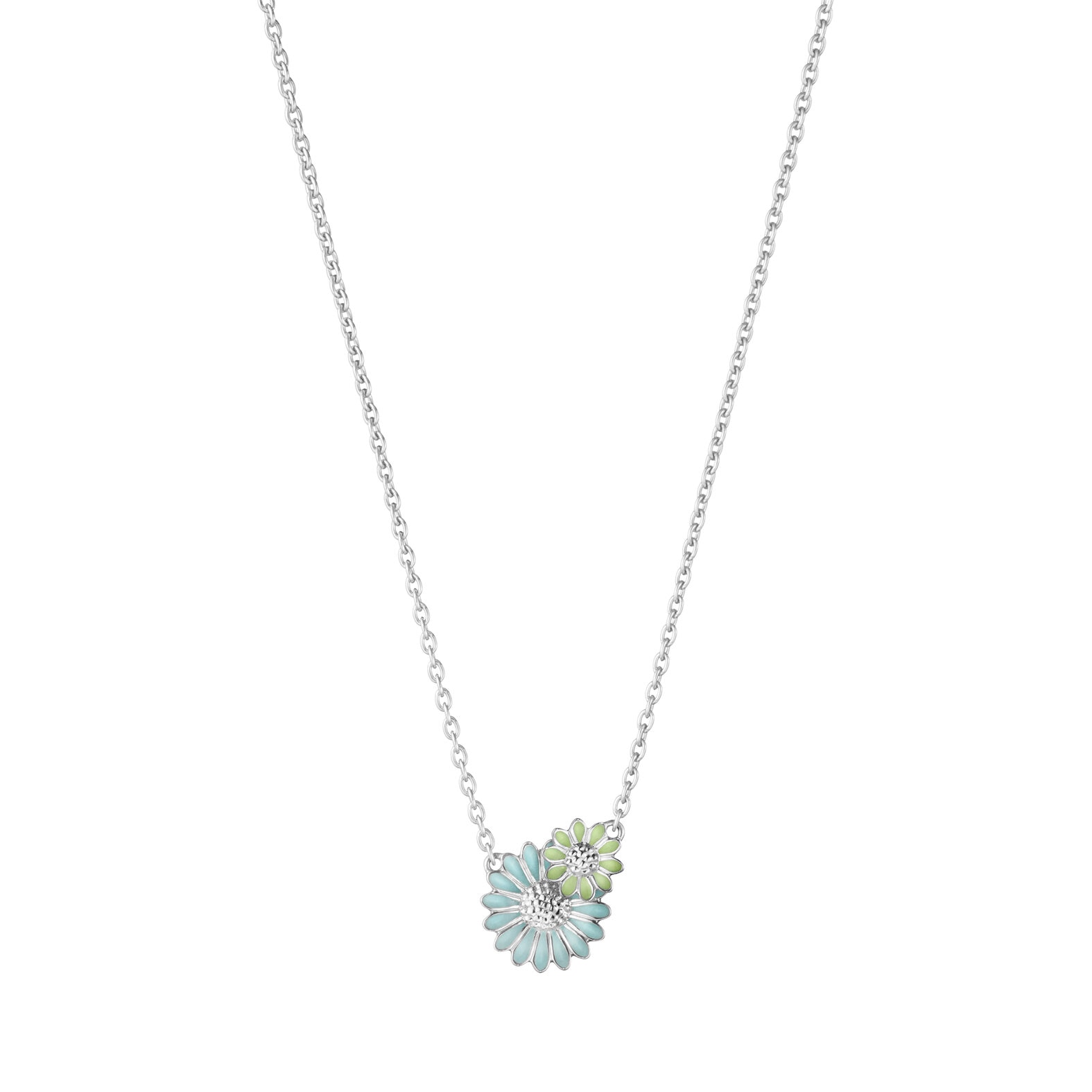 Daisy necklace (blue/green)