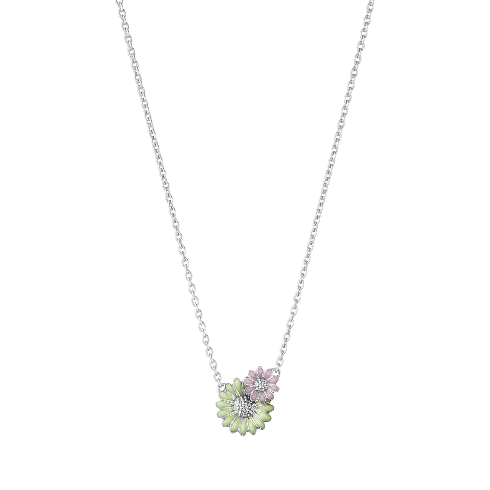 Daisy necklace (green/pink)