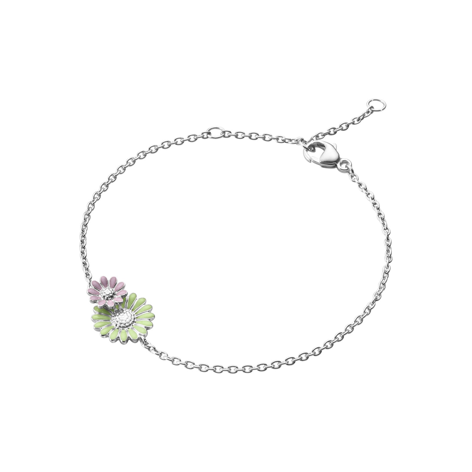 Daisy bracelet (green/pink)