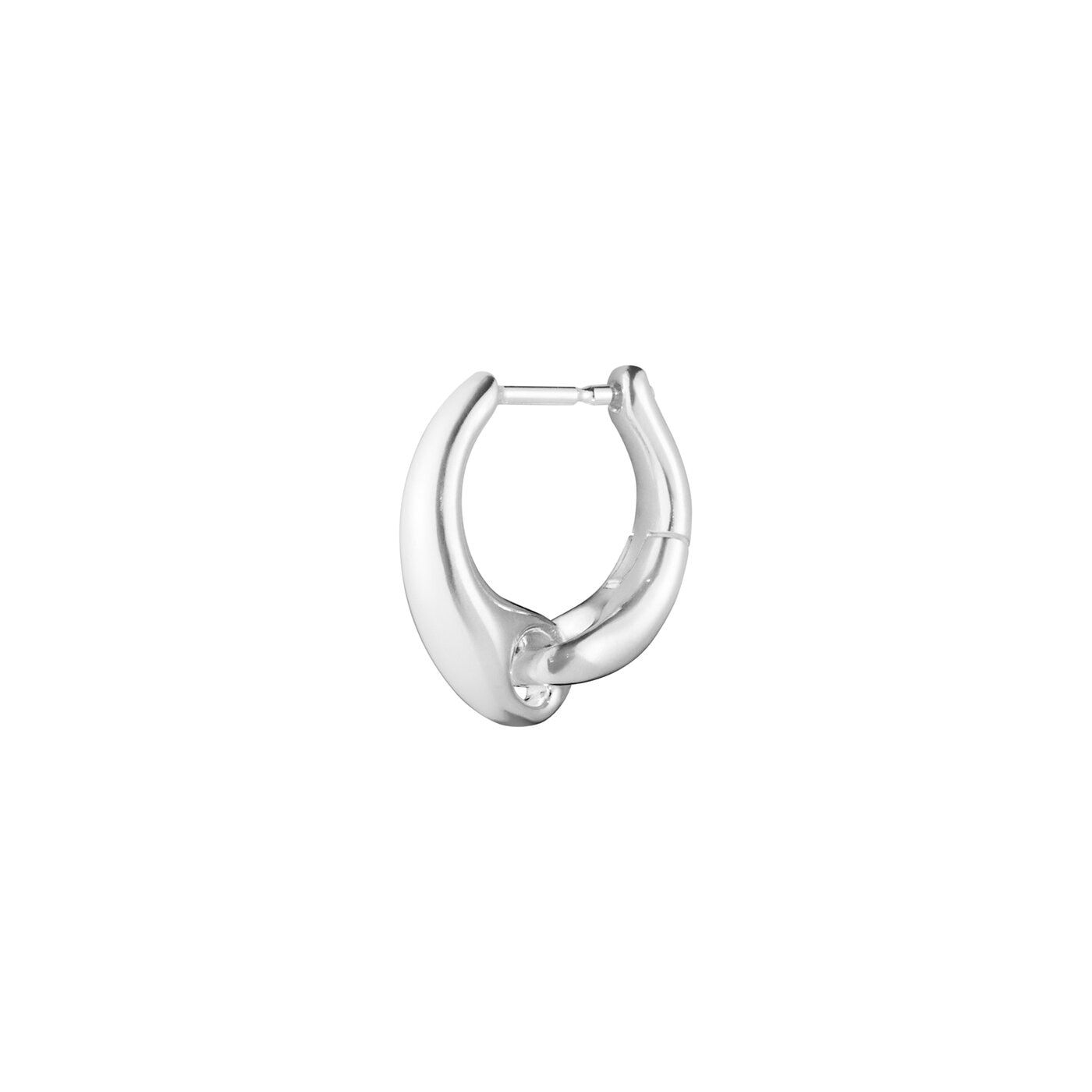 REFLECT SMALL EARHOOP SILVER, SINGLE