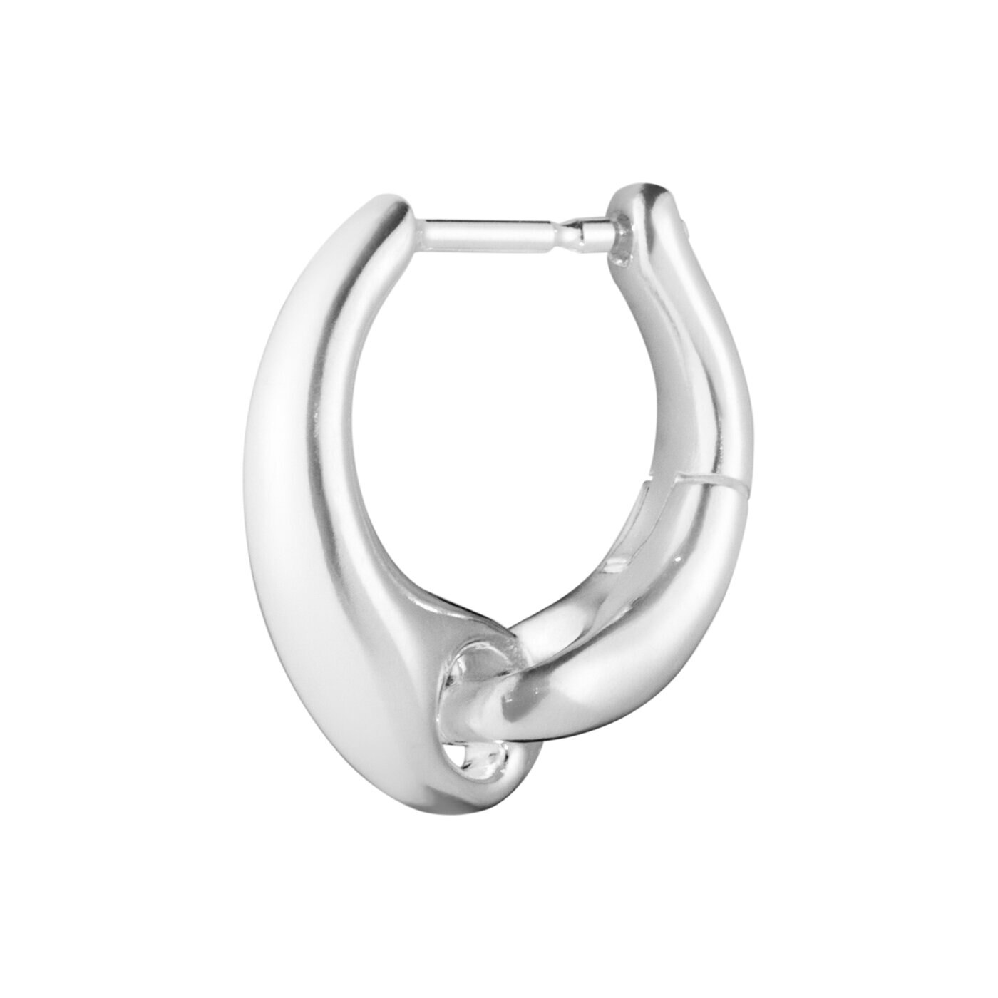 REFLECT SMALL EARHOOP SILVER, SINGLE