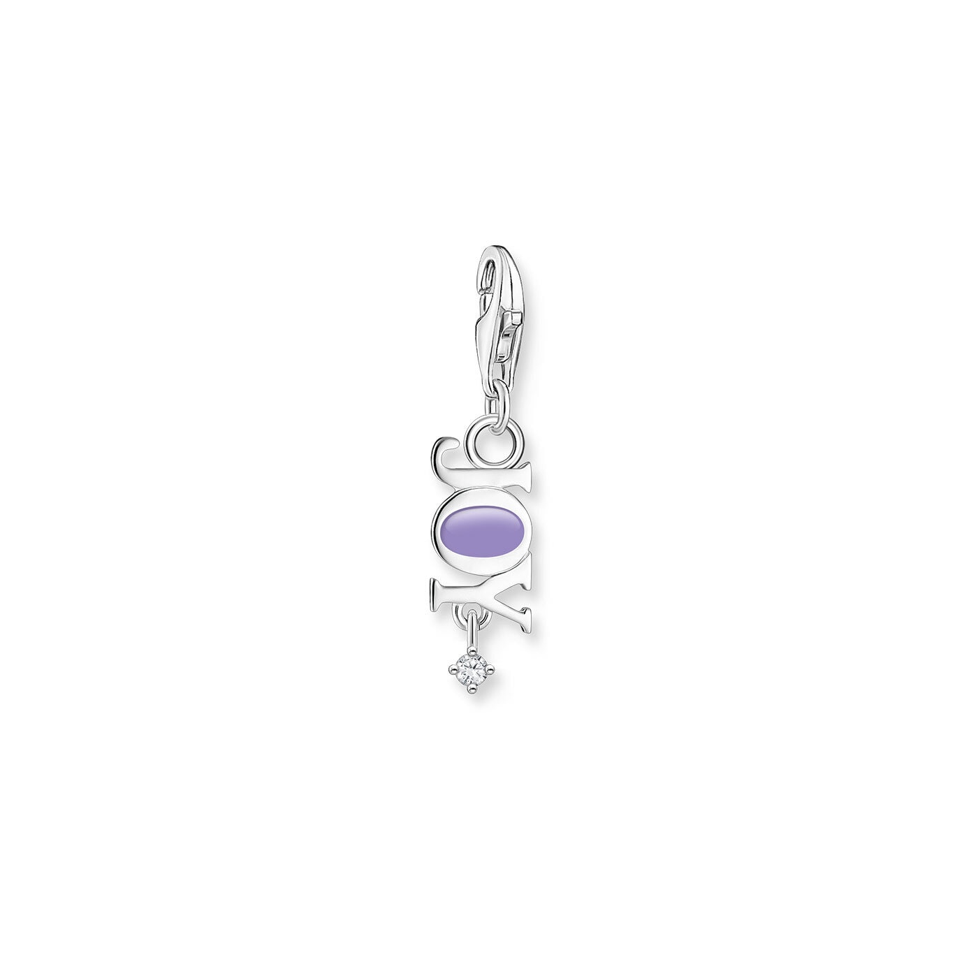 Charm-hängsmycke Joy med vit sten silver