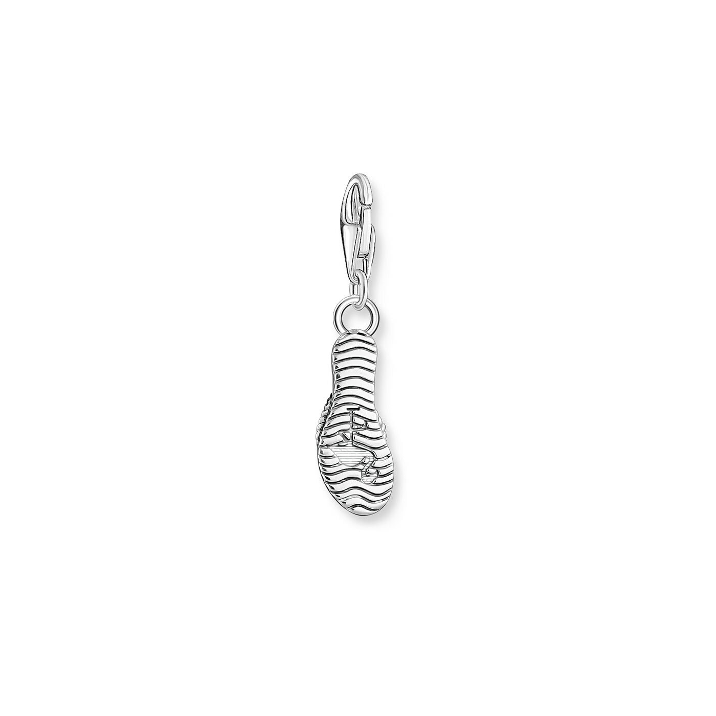 Charm-hängsmycke turkos flip-flop med färgglada stenar silver