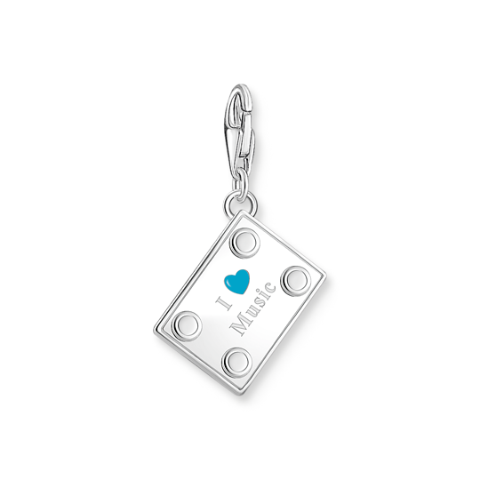 Charm-hängsmycke skivspelare silver