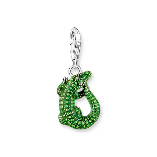 Charm-hängsmycke krokodil silver