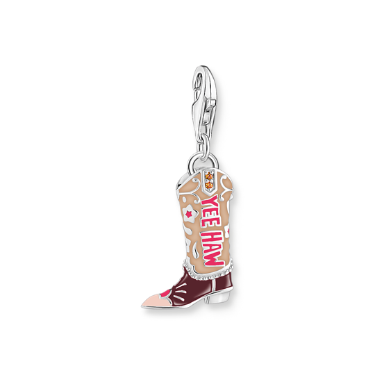 Charm-hängsmycke cowboystövlar silver