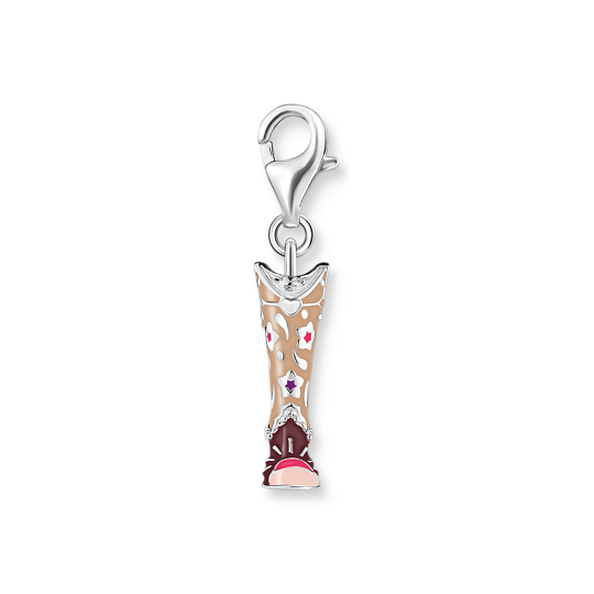 Charm-hängsmycke cowboystövlar silver