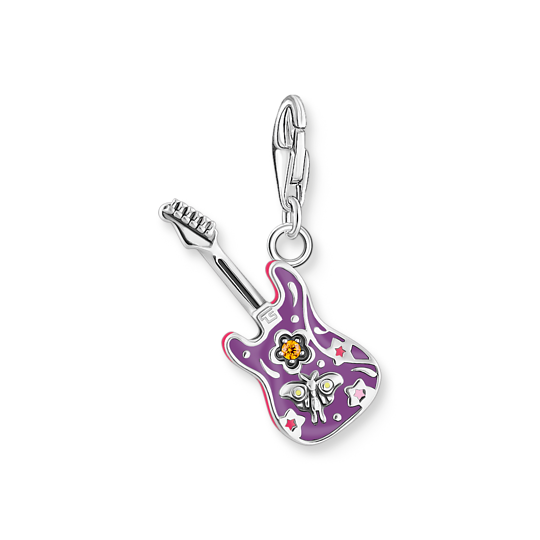 Charm-hängsmycke elgitarr silver
