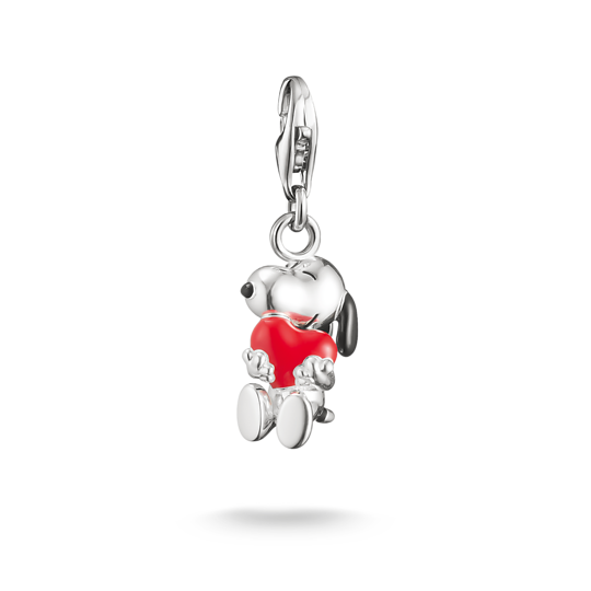 Charm-hängsmycke Snoopy med Hjärta PEANUTS Original Silver