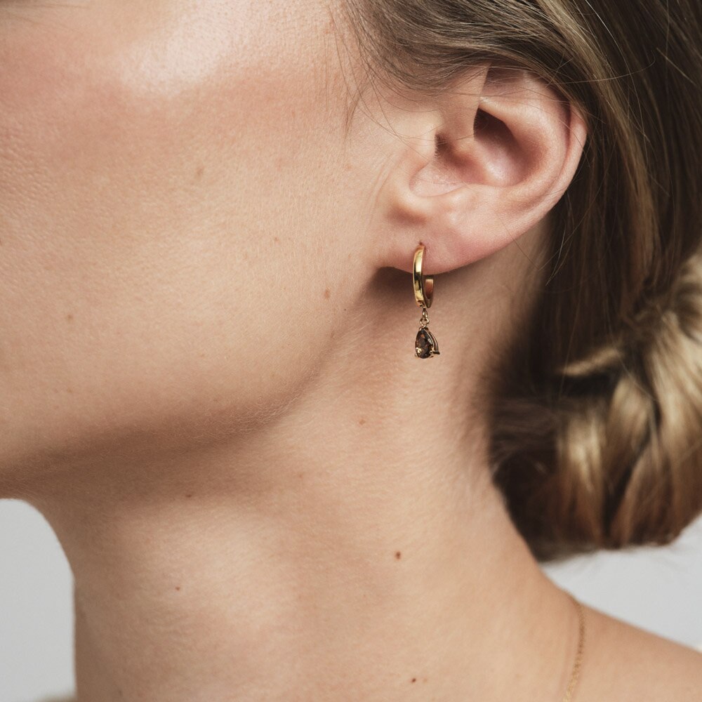 Belle Gold Hoops - Coffee