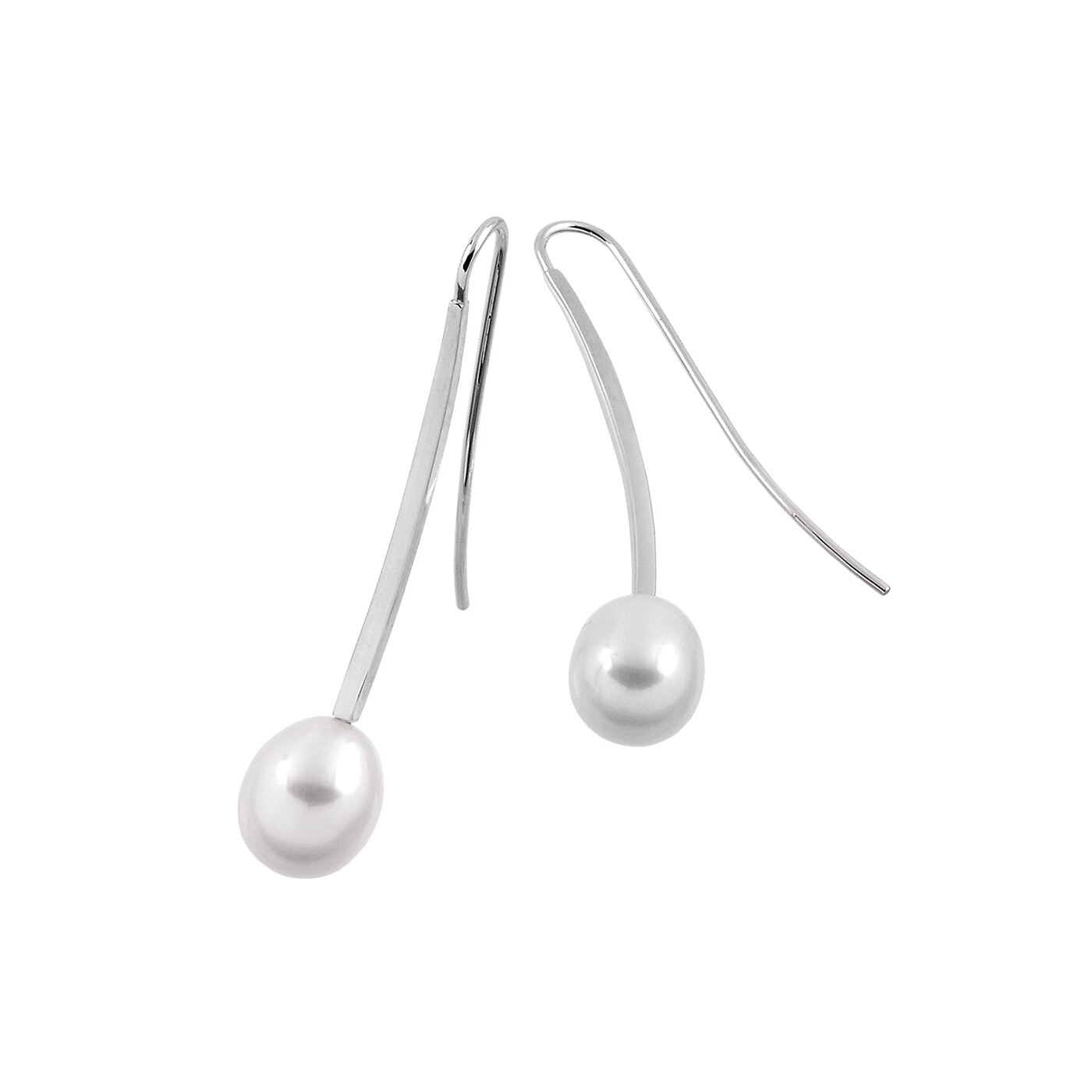 Örhänge silverkrok lång pärla 9,5mm drop