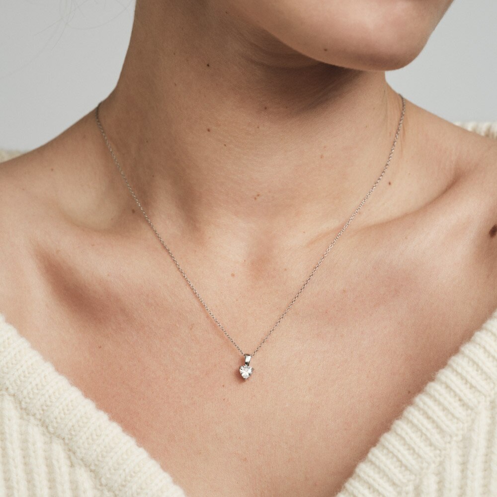 Bonne Silver Necklace - white