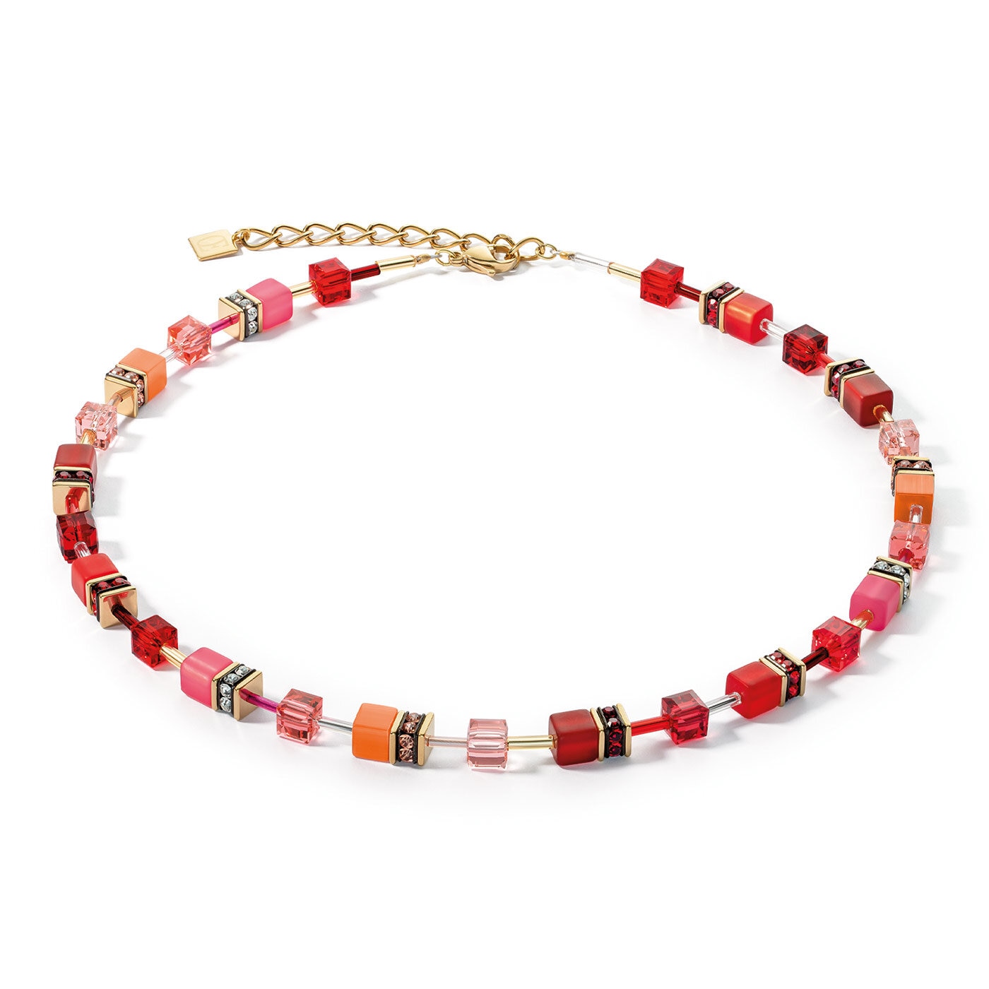 Iconic necklace gold red