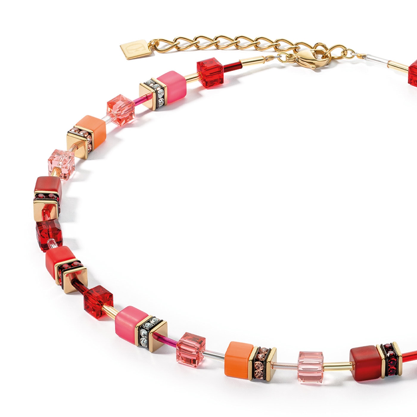 Iconic necklace gold red