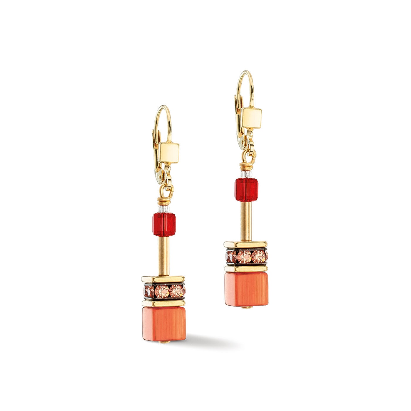 Iconic earrings gold red