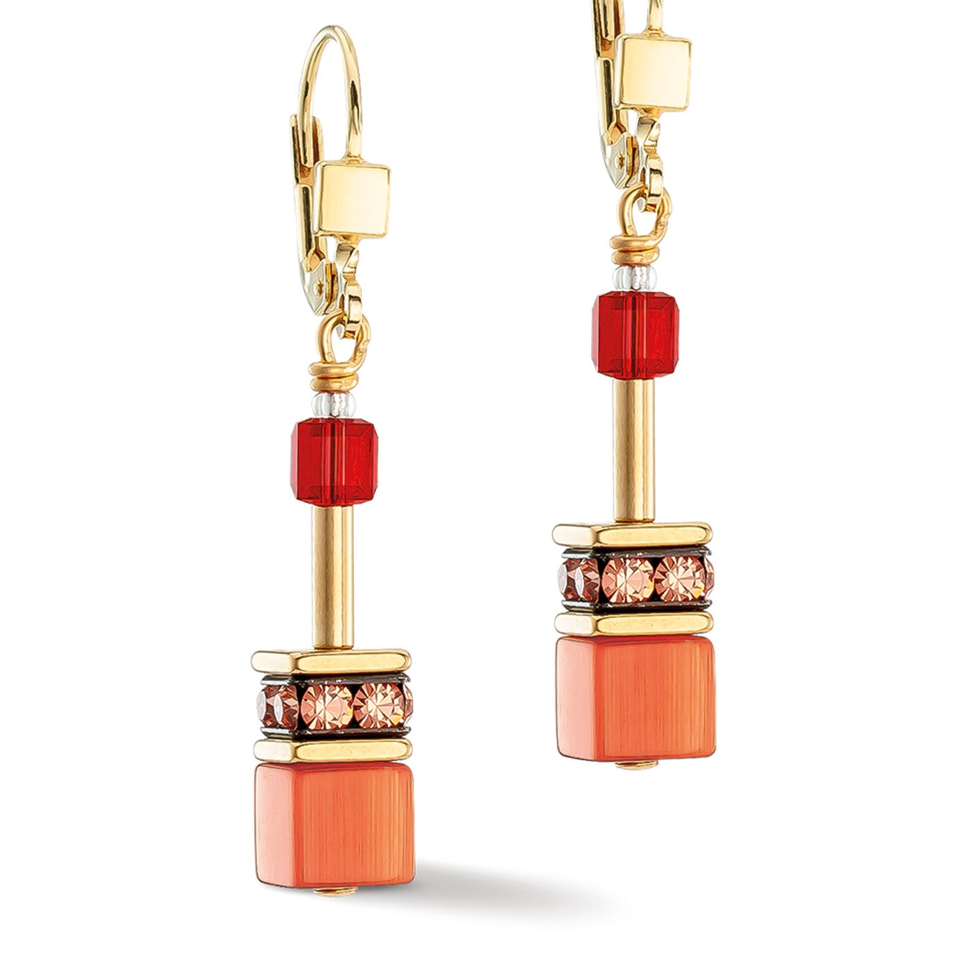 Iconic earrings gold red