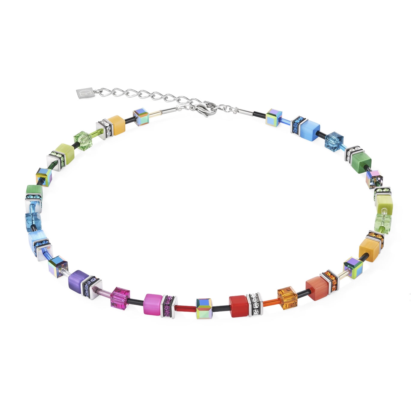 GeoCUBE necklace multicolour rainbow