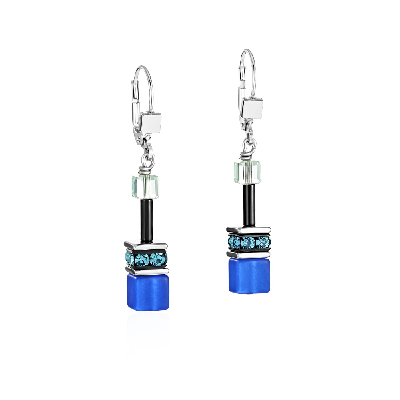 GeoCUBE Earrings blue-green