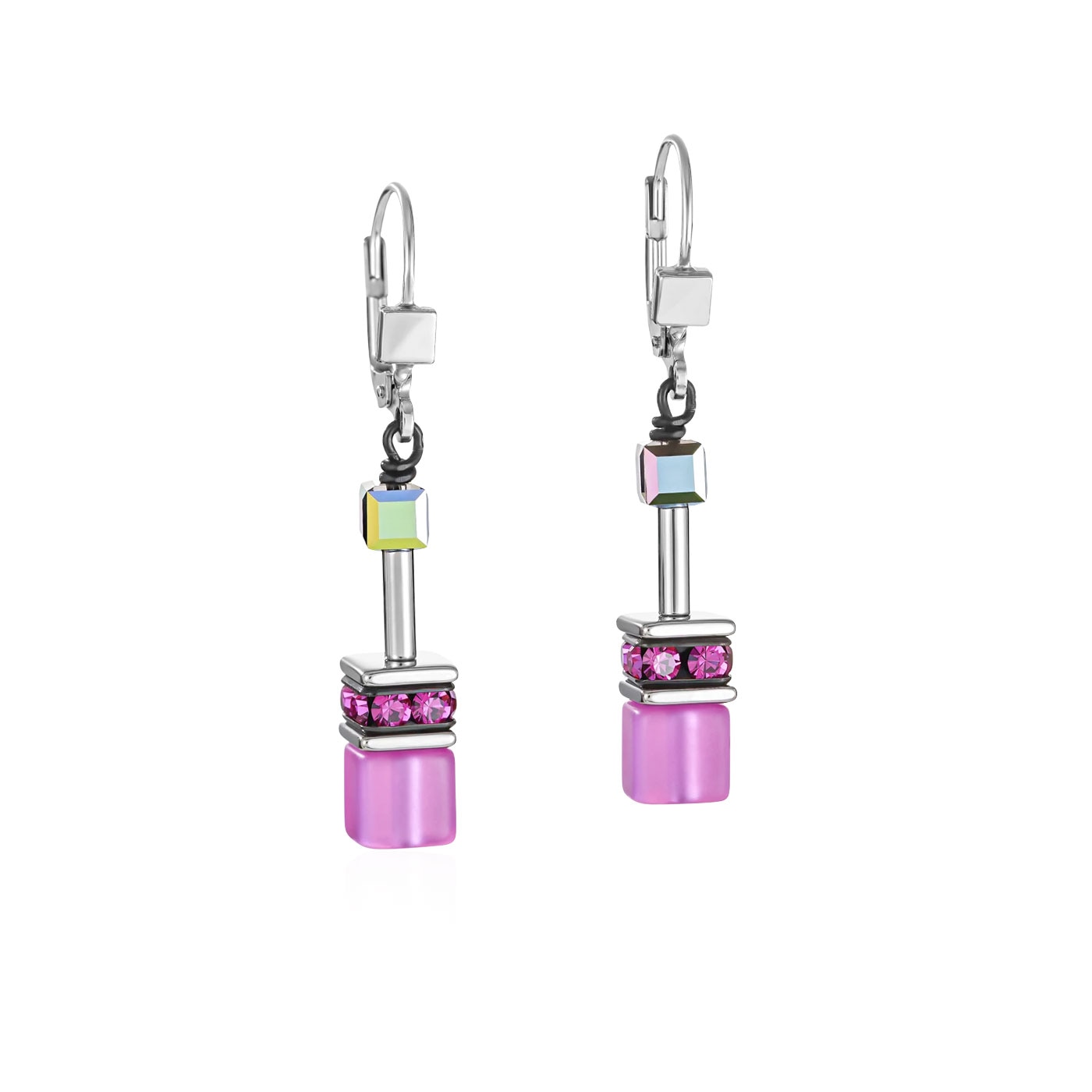 GeoCUBE Earrings pink