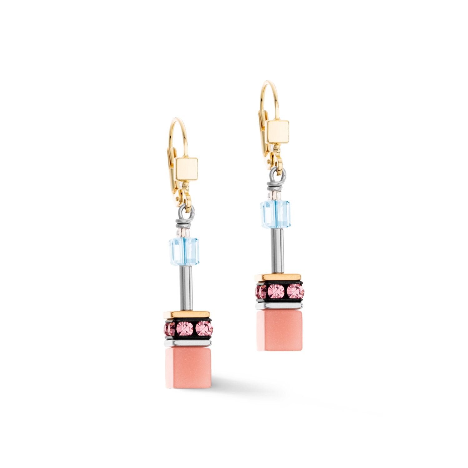 GeoCUBE Iconic earrings aqua apricot