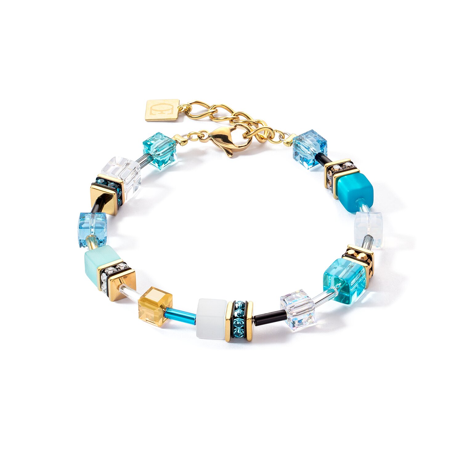 GeoCUBE Iconic bracelet gold turquoise