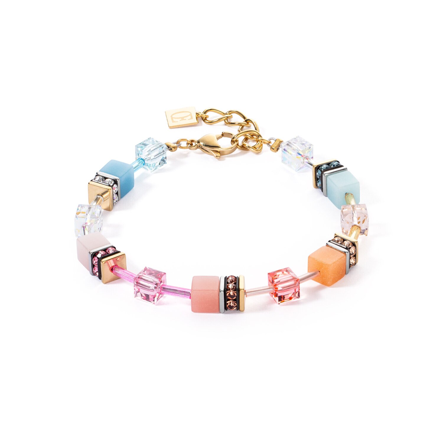 GeoCUBE Iconic bracelet aqua-apricot