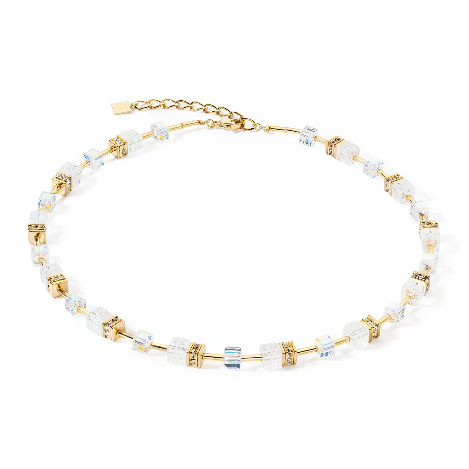 GeoCUBE Iconic Nature necklace gold white