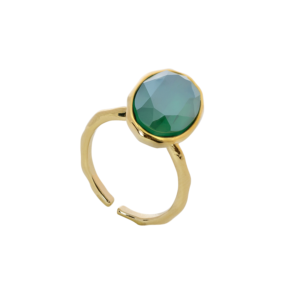 Astrid oval ring - Royal green
