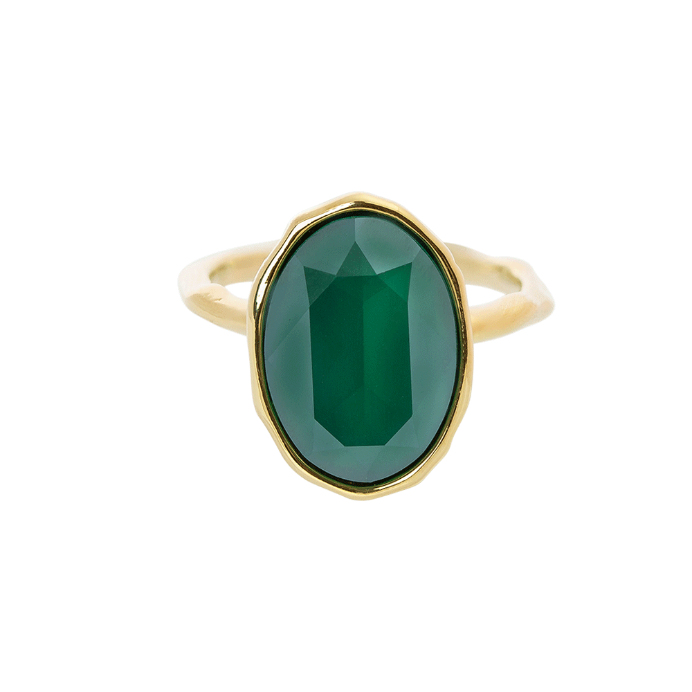 Astrid oval ring - Royal green