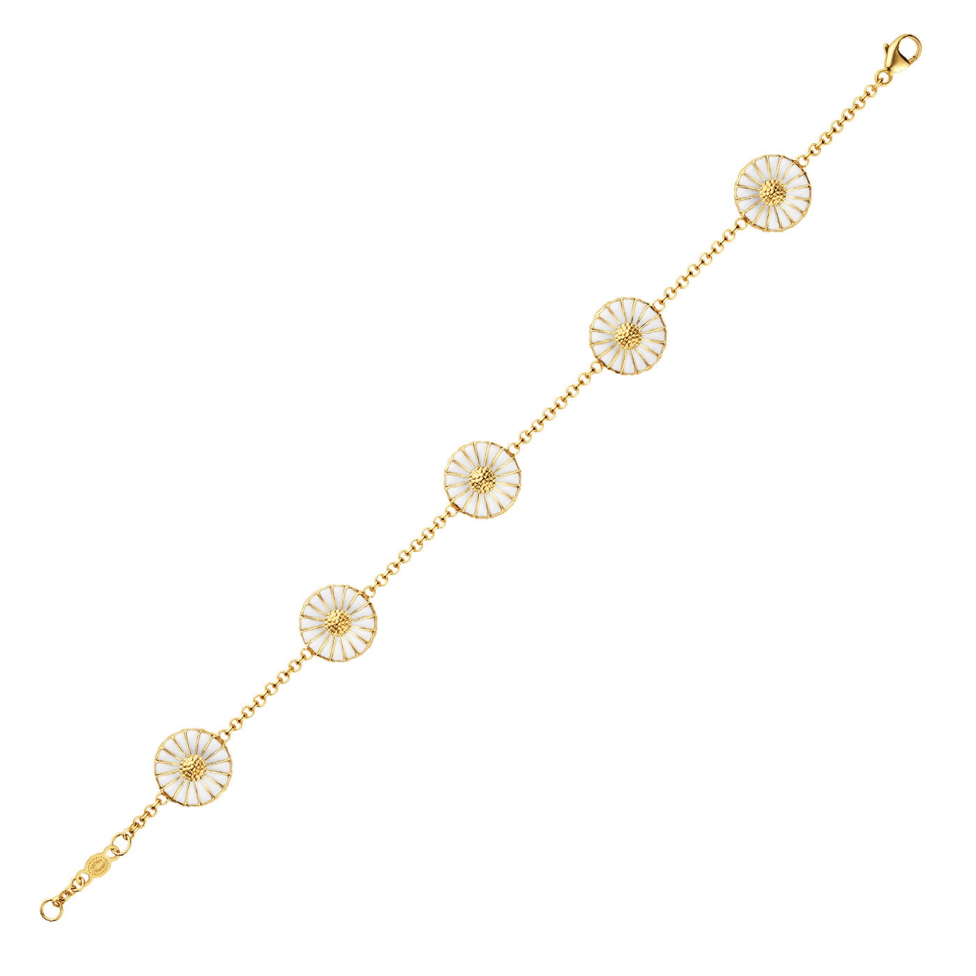 DAISY BRACELET SILVER GP WHITE ENAMEL