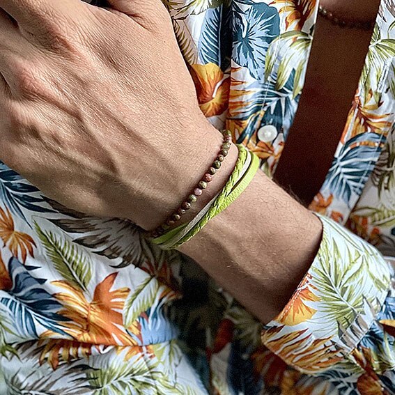 FELIX armband grön/beige