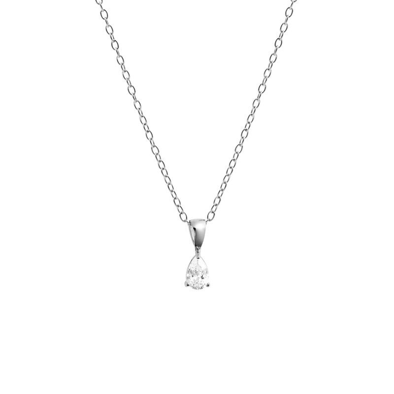 Belle Silver Necklace - White