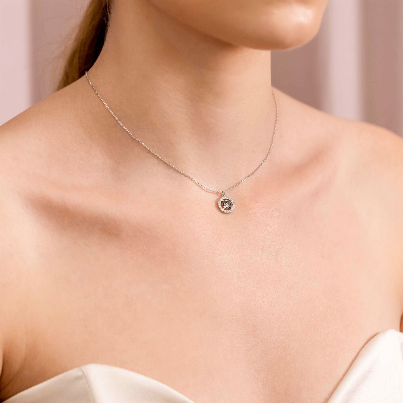 Miss Miranda necklace - Black diamond (Silver)