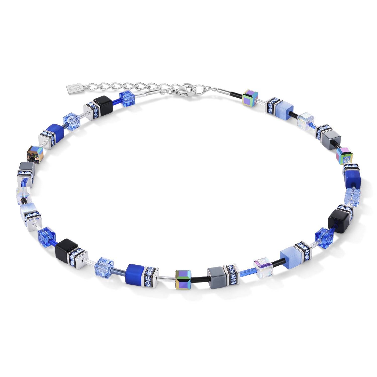 GeoCUBE Necklace cobalt blue