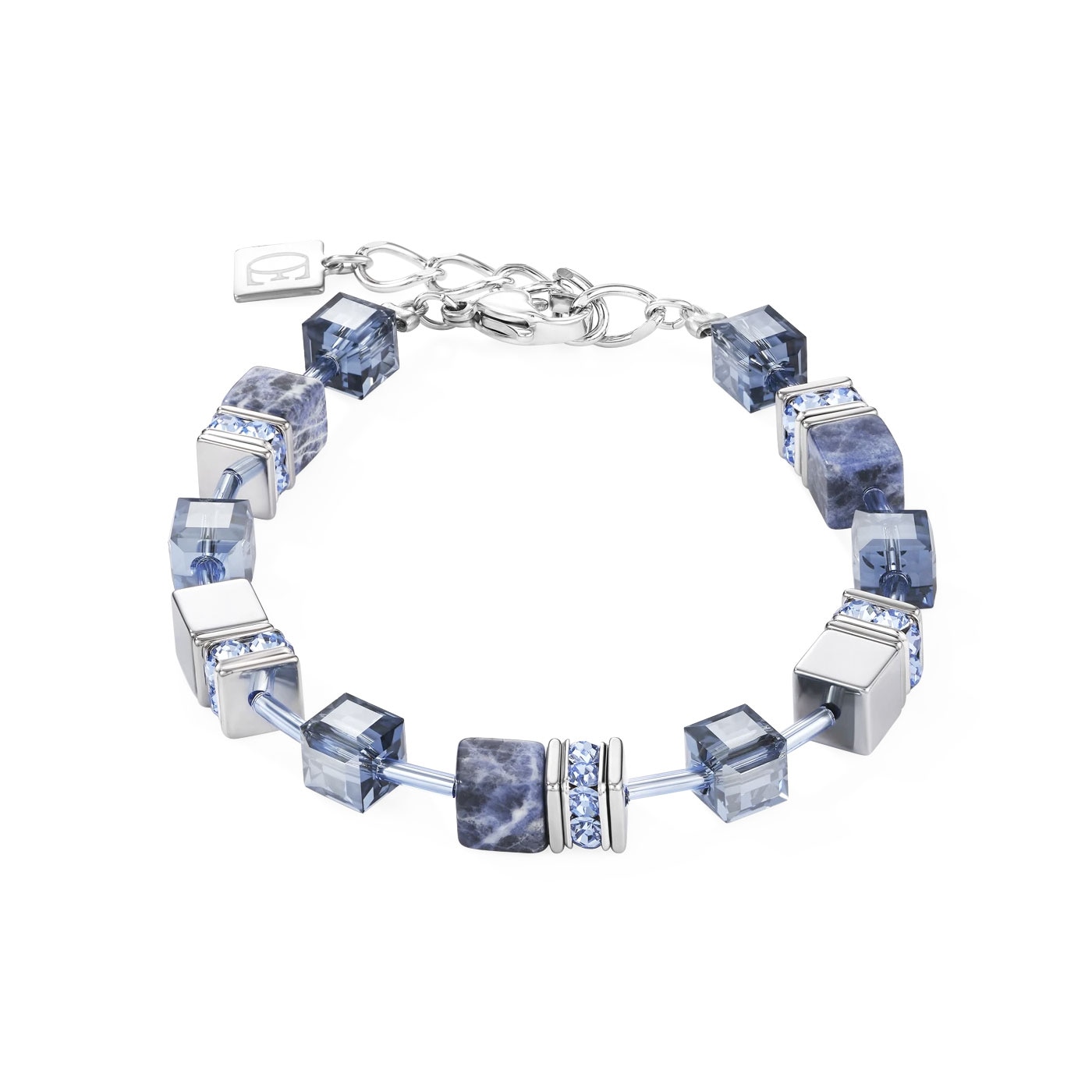 GeoCUBE Bracelet sodalite & haematite blue