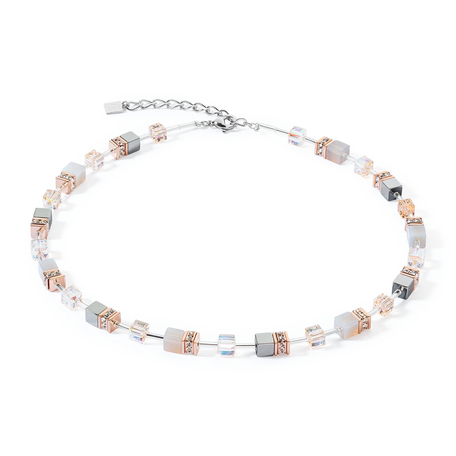 GeoCUBE Iconic Precious necklace rose gold-peach