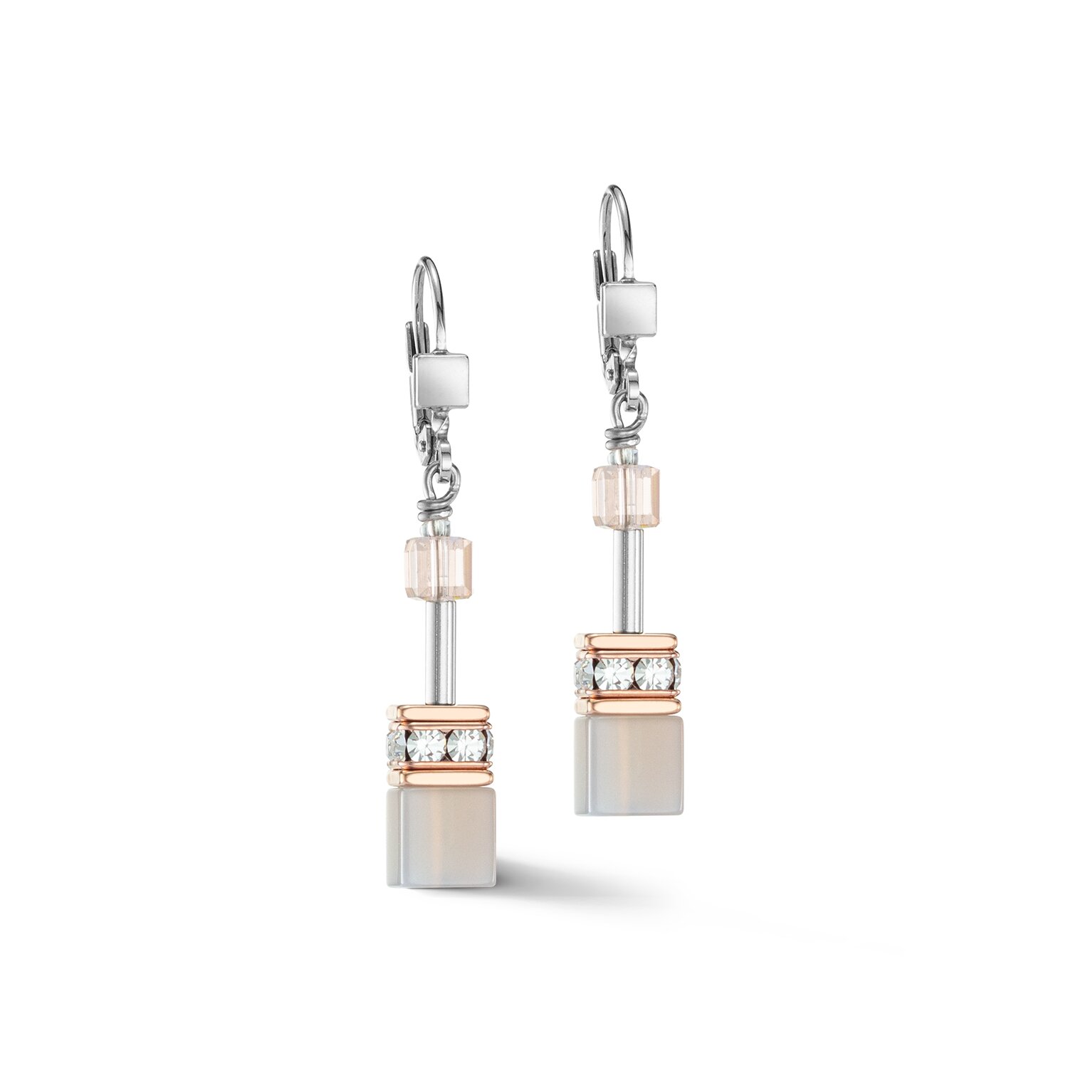 GeoCUBE Iconic Precious earrings rose gold-peach