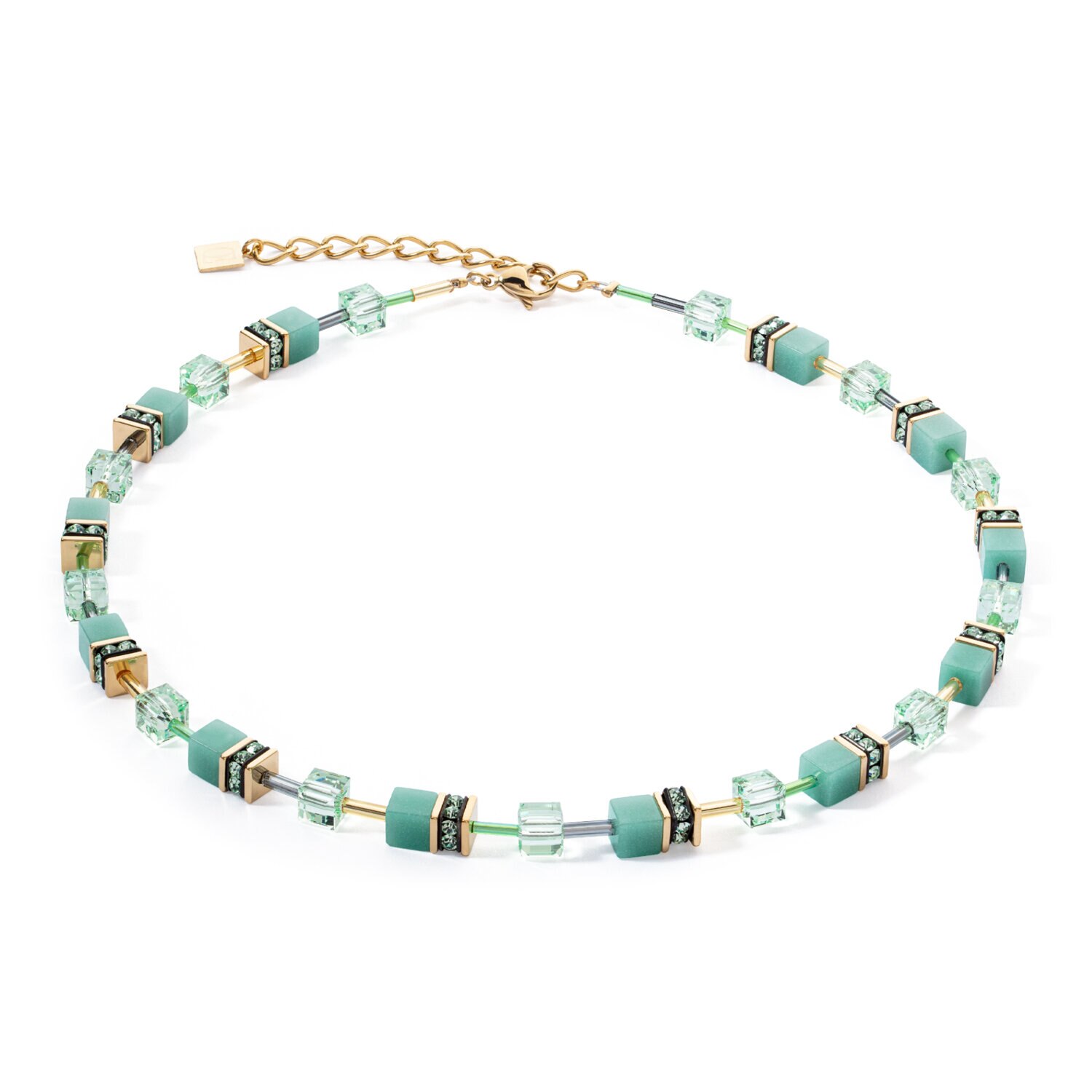 GeoCUBE Iconic Mono Gold necklace green