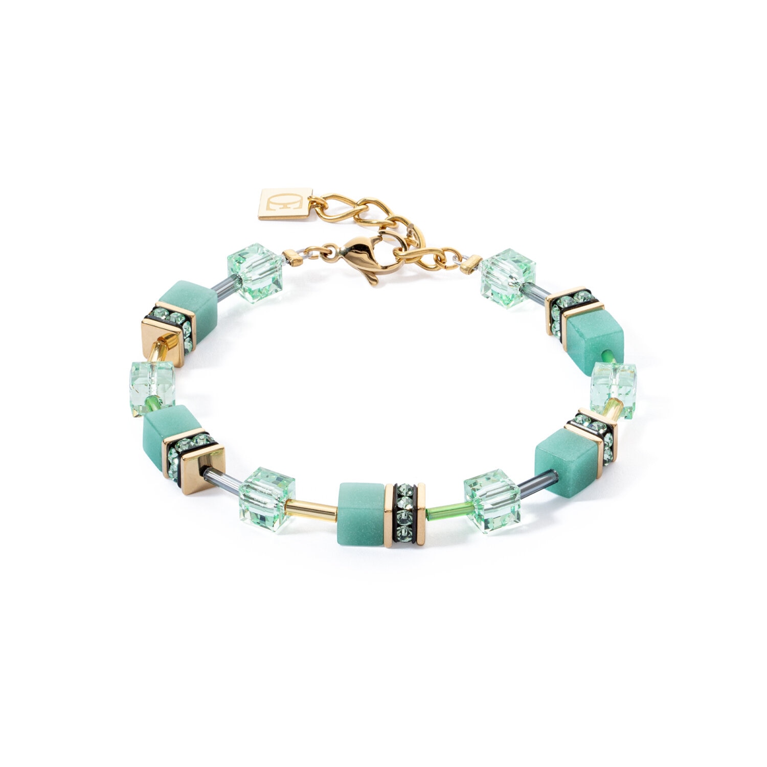 GeoCUBE Iconic Mono Gold bracelet green