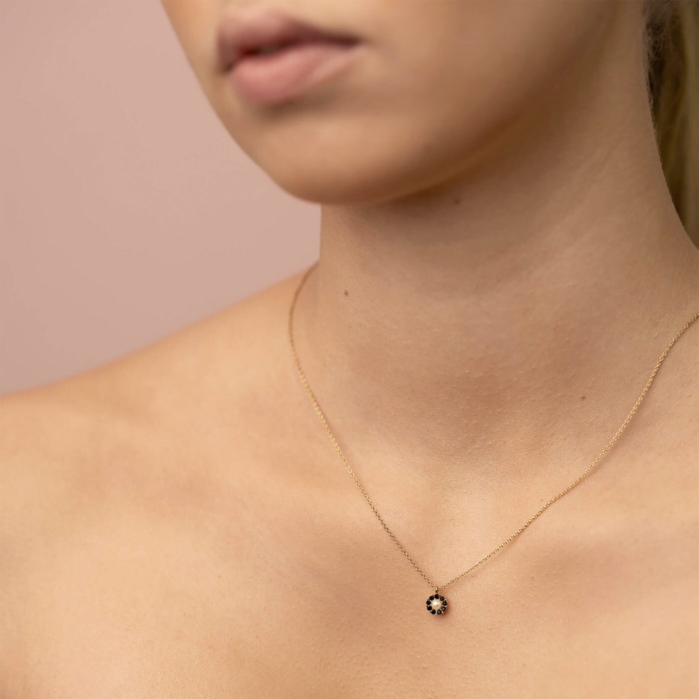 Petite Miss Sofia necklace - Ivory pearl / Jet