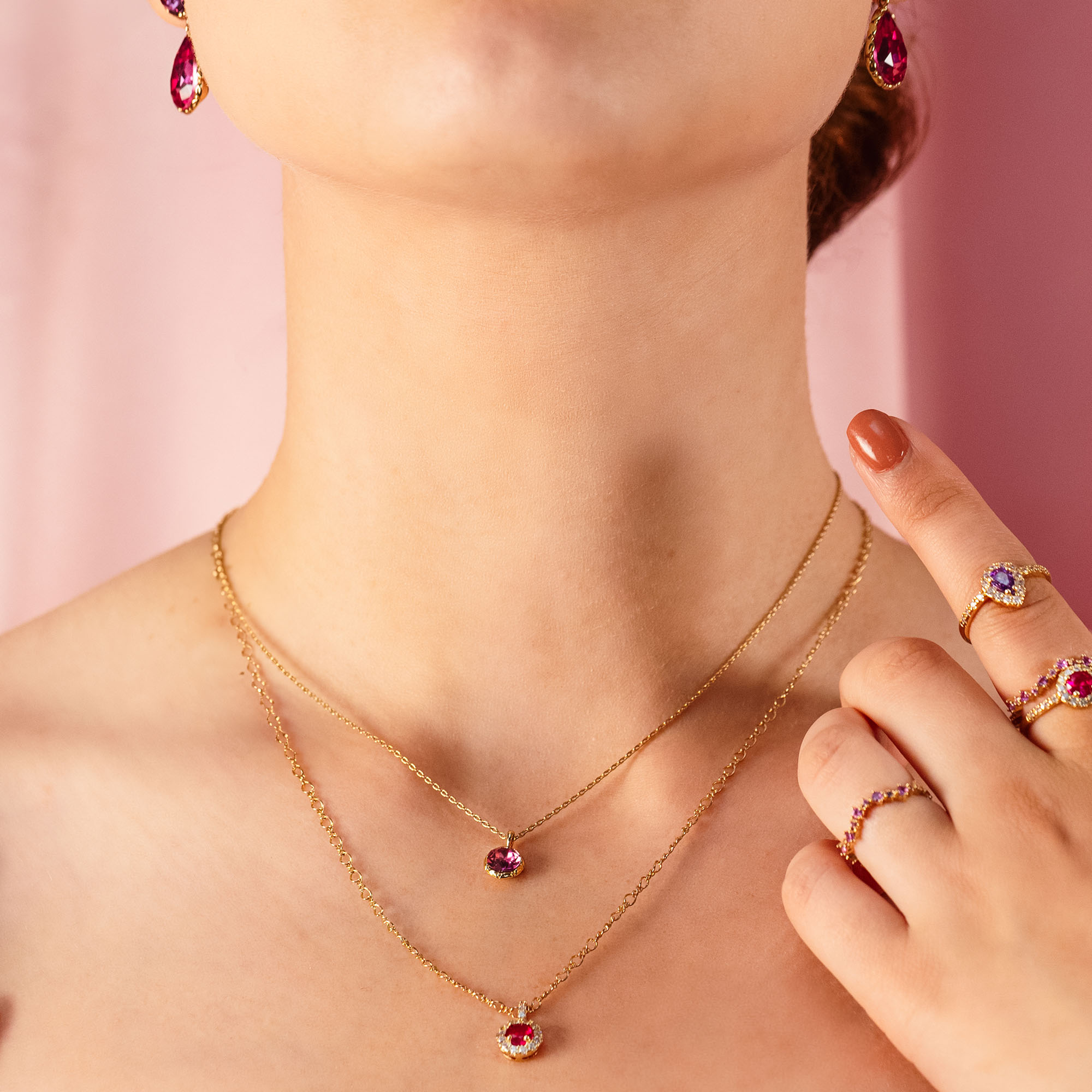 Laurie necklace - Pink ruby