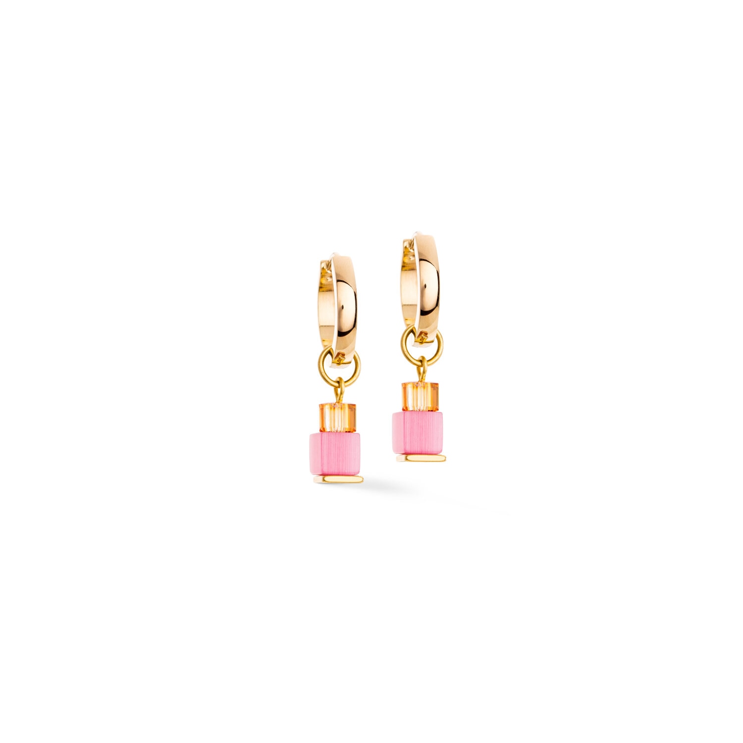 Earrings Creole Cube Fusion Charm gold-rainbow