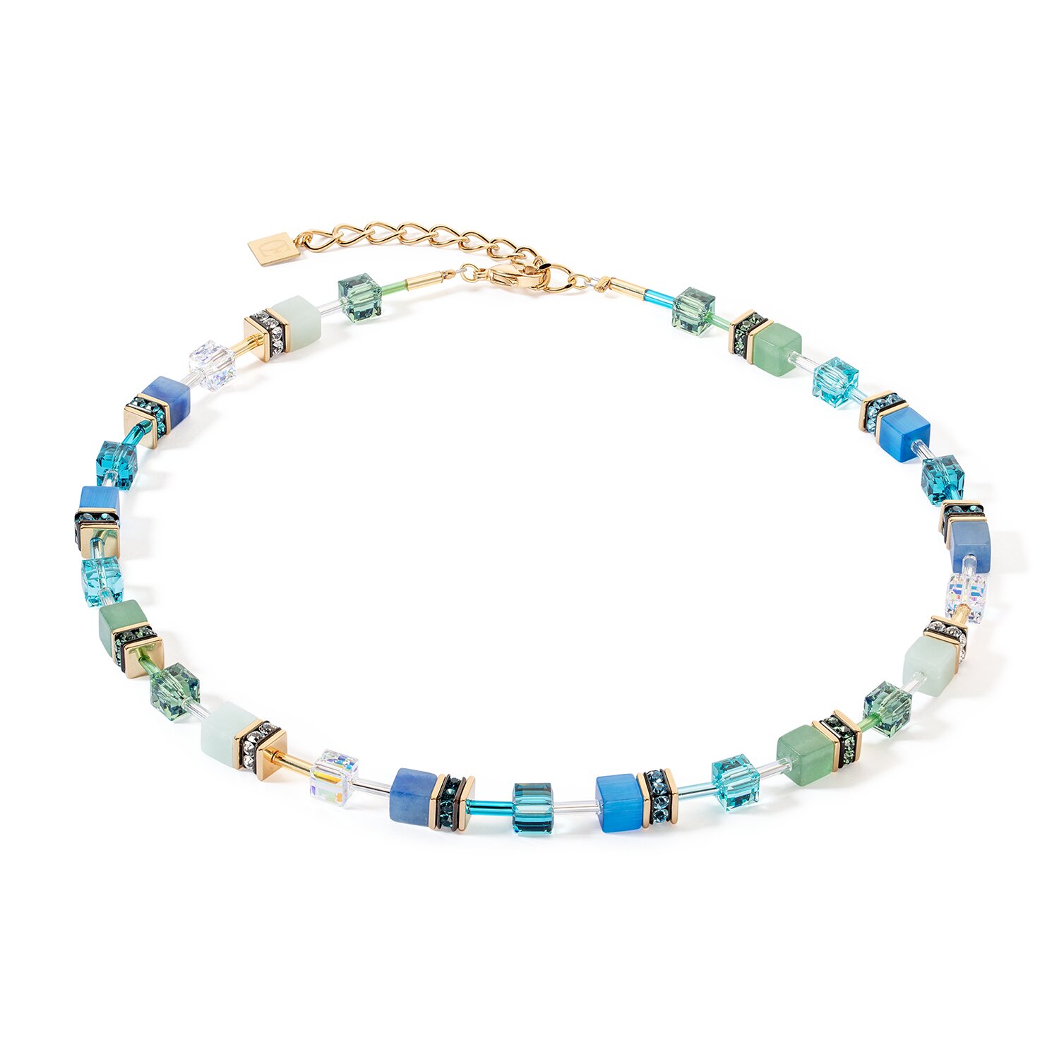 GeoCUBE Iconic Precious necklace green-turquoise