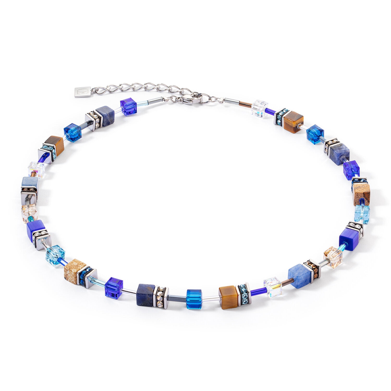GeoCUBE Iconic Precious necklace blue-brown