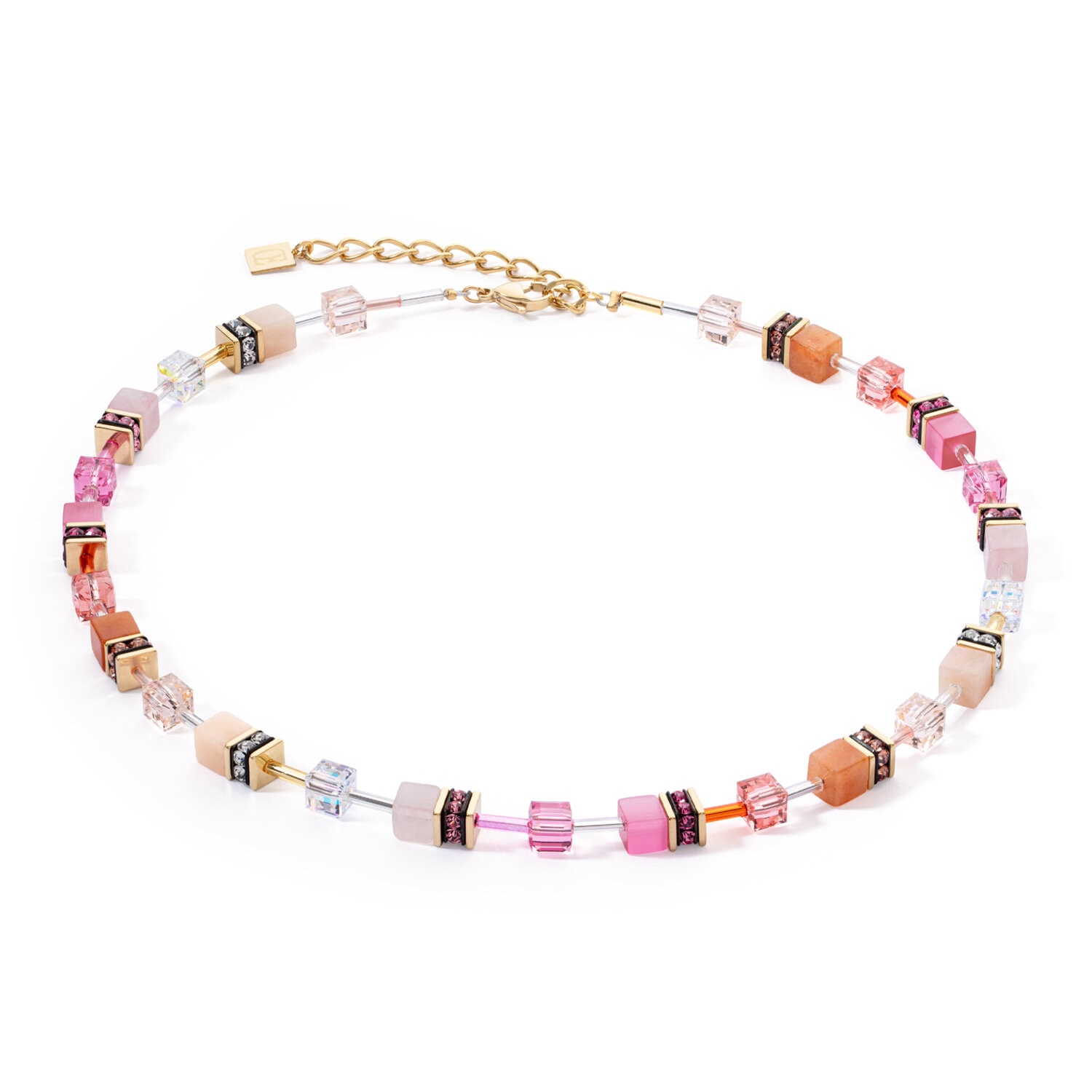 GeoCUBE Iconic Precious necklace rose-orange